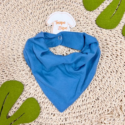 Kit 2 Babadores Bandanas - Cachorrinhos - Azul Jeans e Off White
